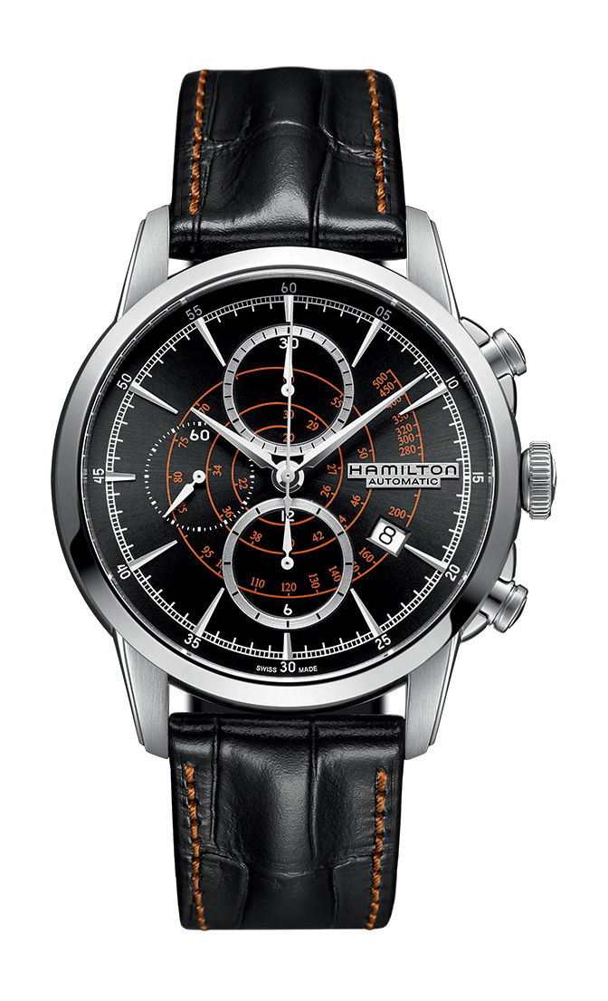 Hamilton American Classic Railroad Auto Chrono luxury timepiece - detailed view