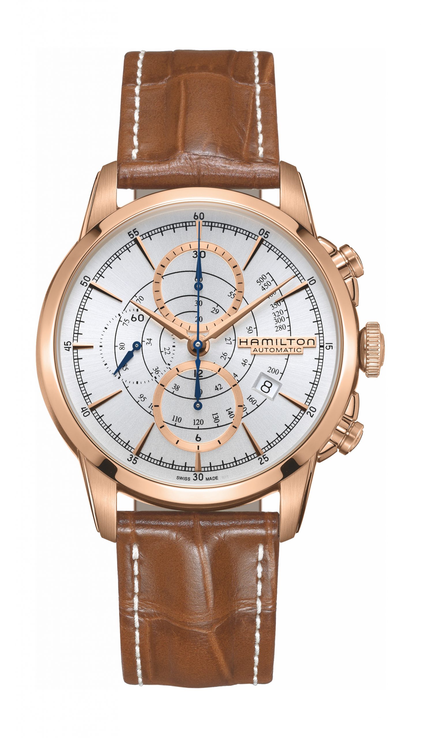Hamilton American Classic RailRoad Auto Chrono luxury timepiece - detailed view