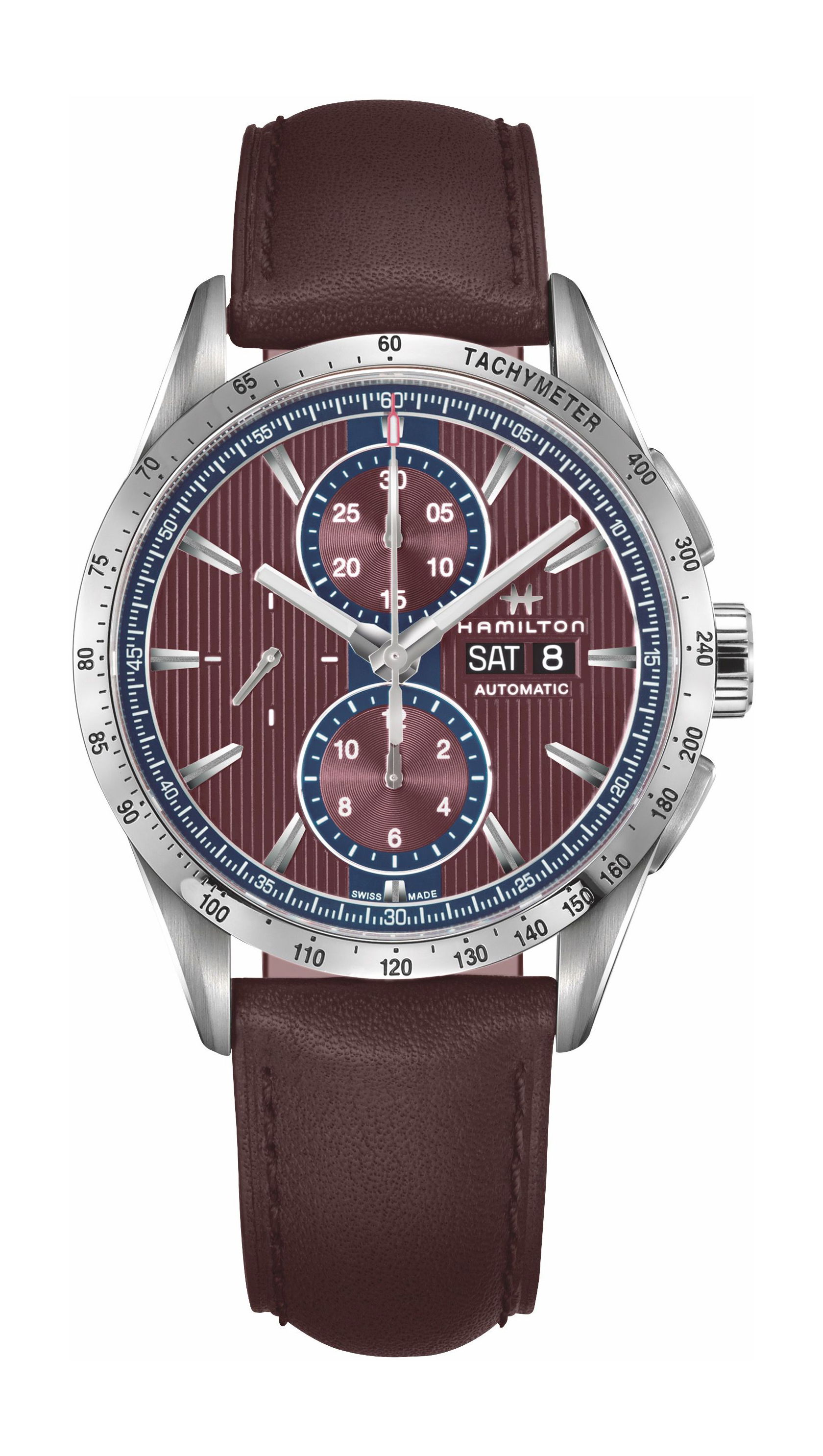 Hamilton Broadway Day Date Auto Chrono luxury timepiece - detailed view