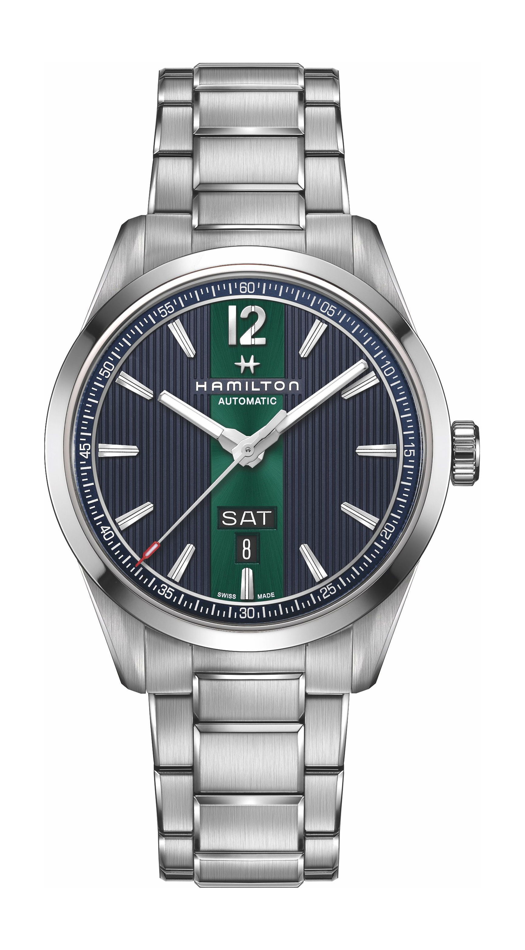 Hamilton Broadway Day Date Auto luxury timepiece - detailed view