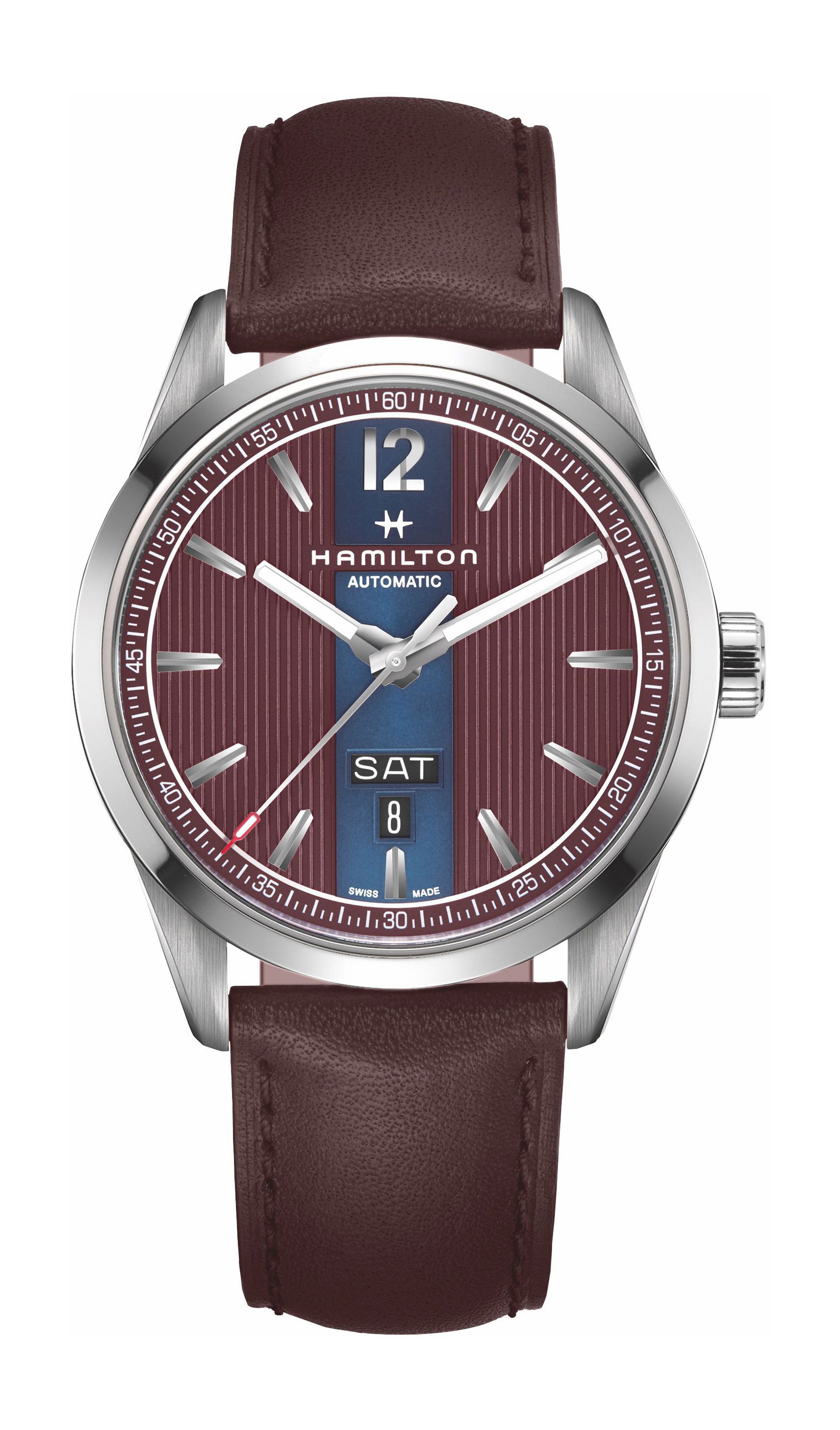 Hamilton Broadway Day Date Auto luxury timepiece - detailed view
