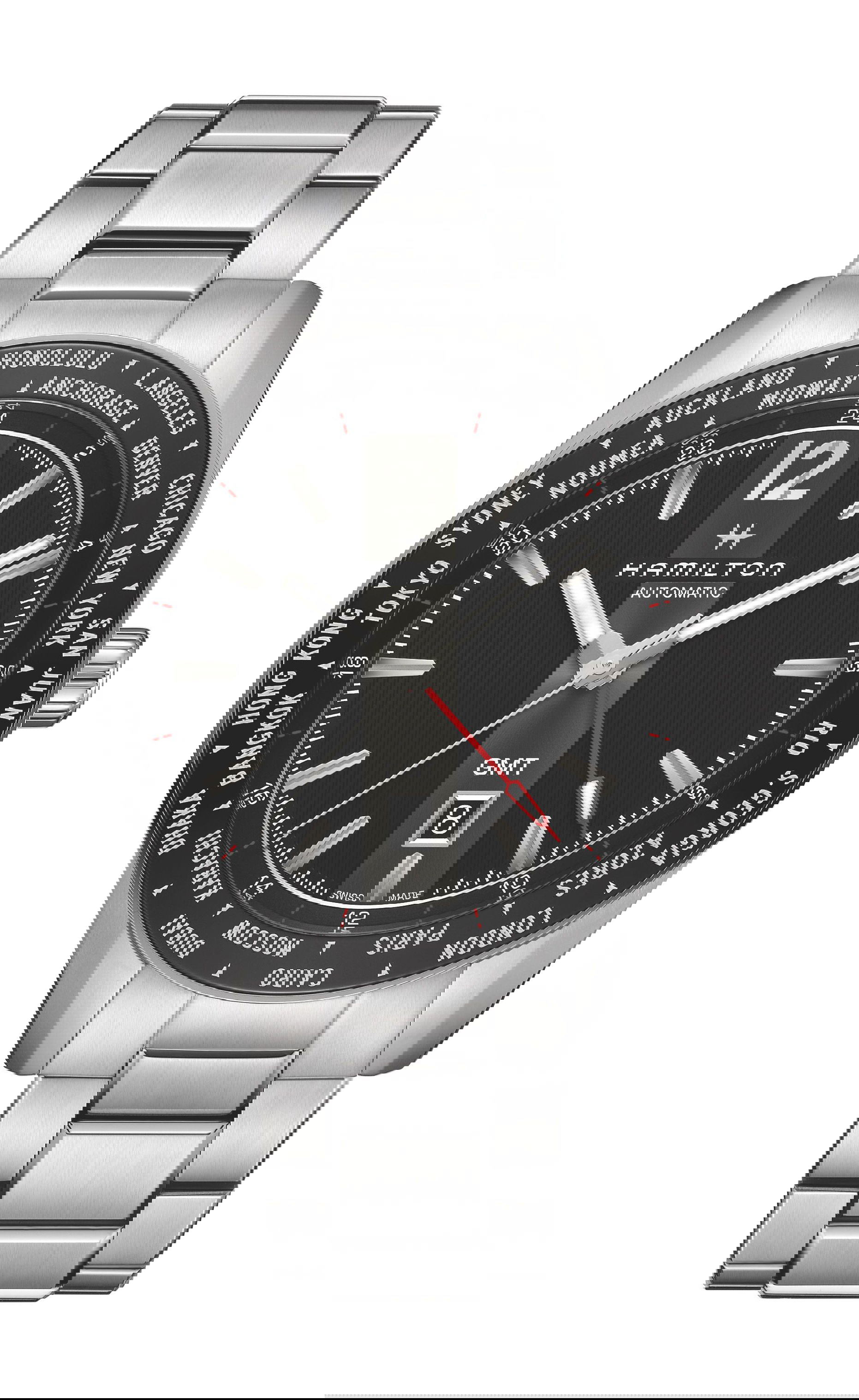 Hamilton Broadway GMT luxury timepiece - detailed view