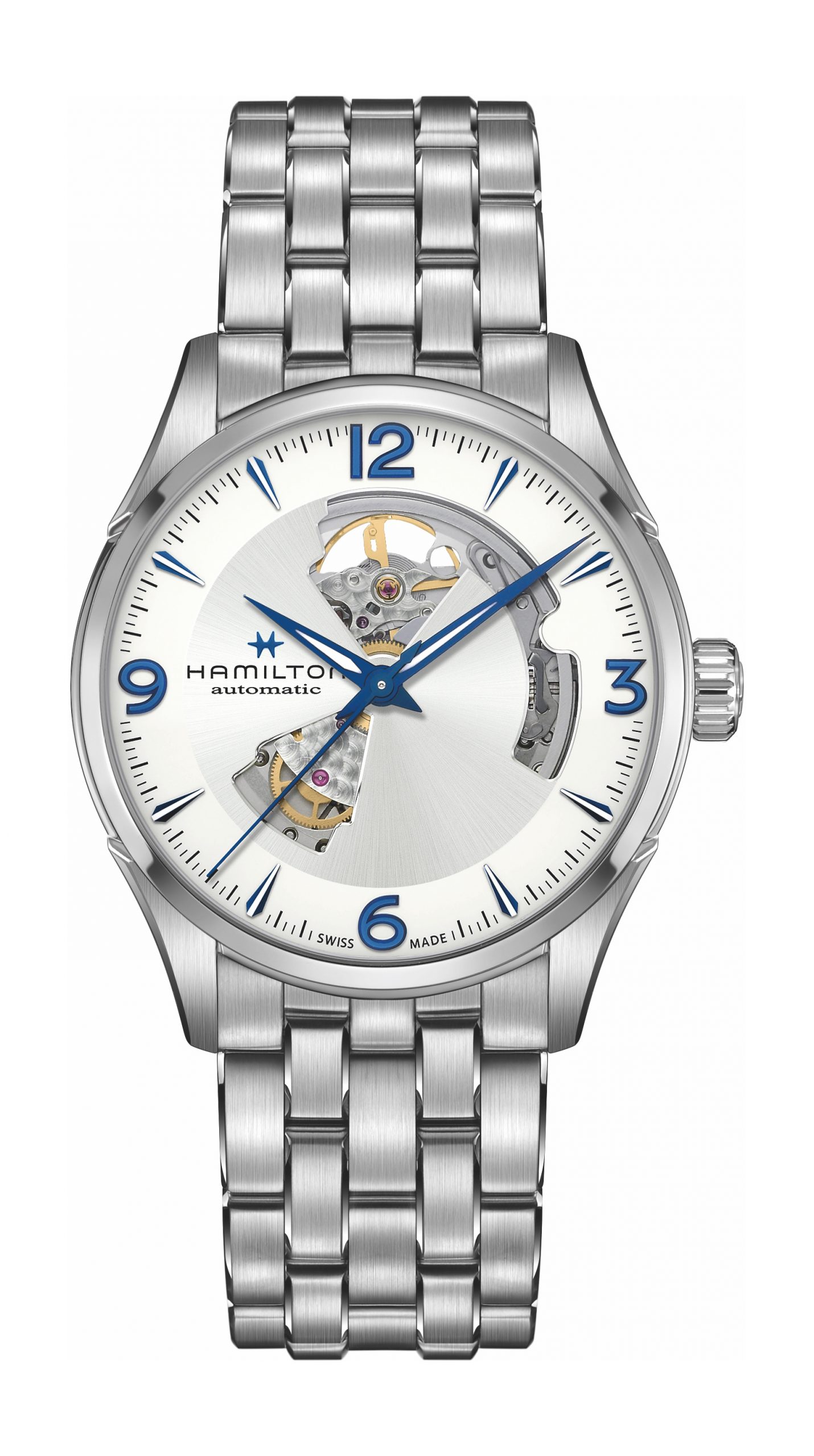 Hamilton Jazzmaster Auto Open Heart luxury timepiece - detailed view