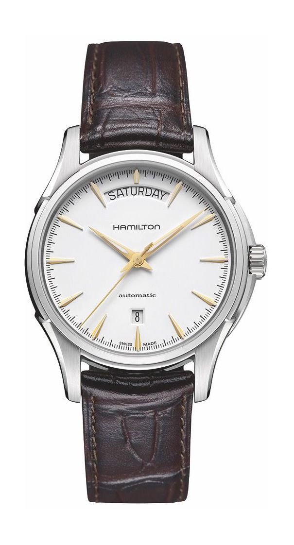 Hamilton Jazzmaster Day Date Auto luxury timepiece - detailed view