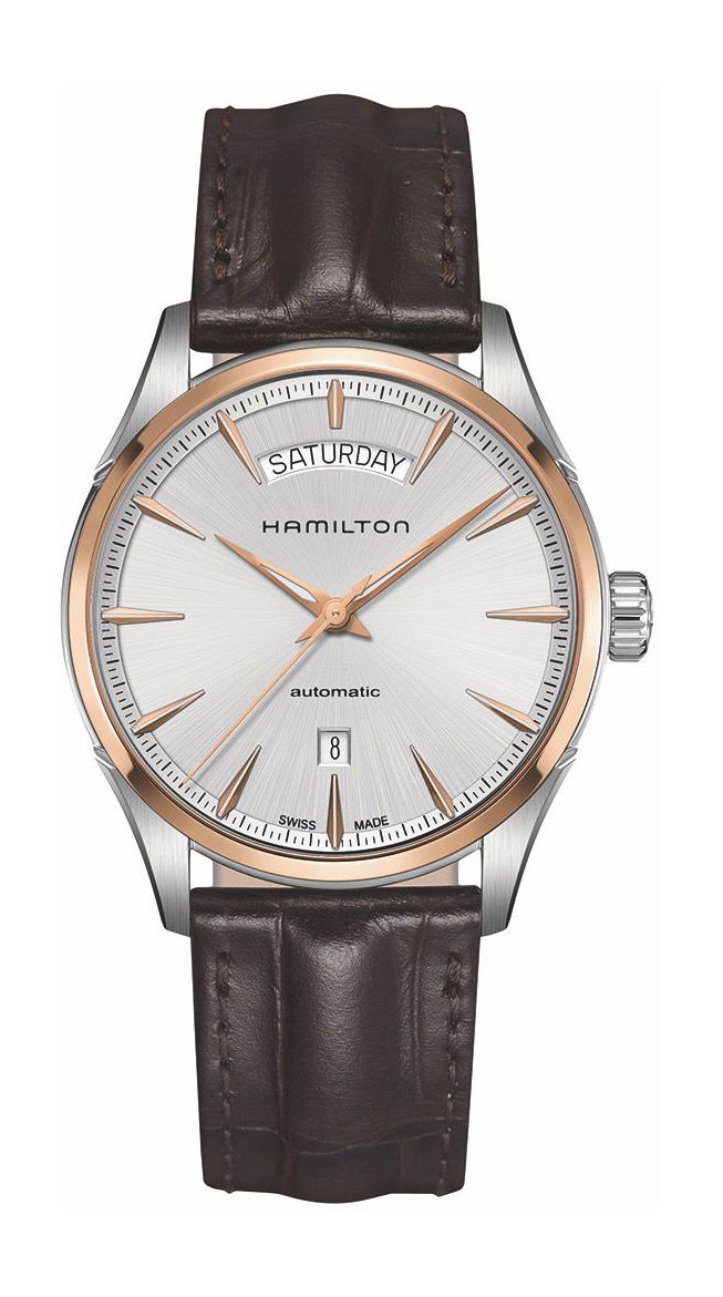 Hamilton Jazzmaster Day Date Auto luxury timepiece - detailed view