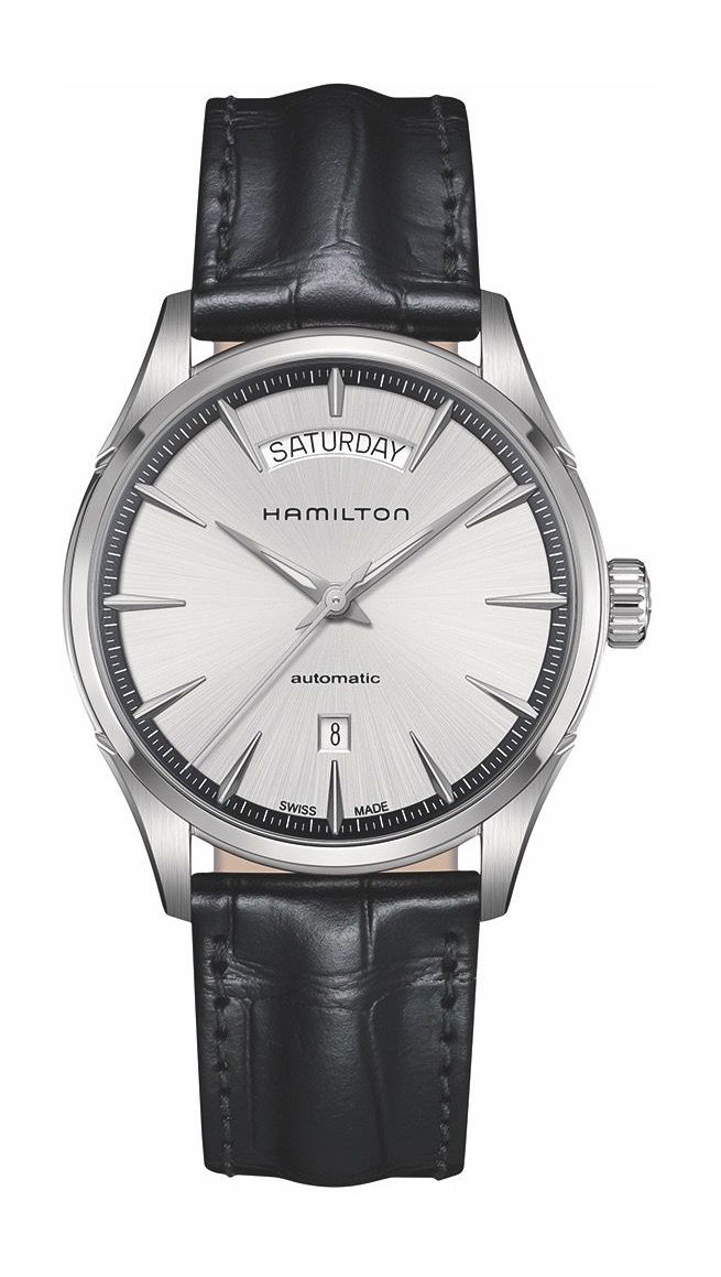 Hamilton Jazzmaster Day Date Auto luxury timepiece - detailed view