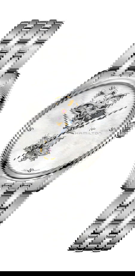 Hamilton Jazzmaster Open Heart Auto luxury timepiece - detailed view