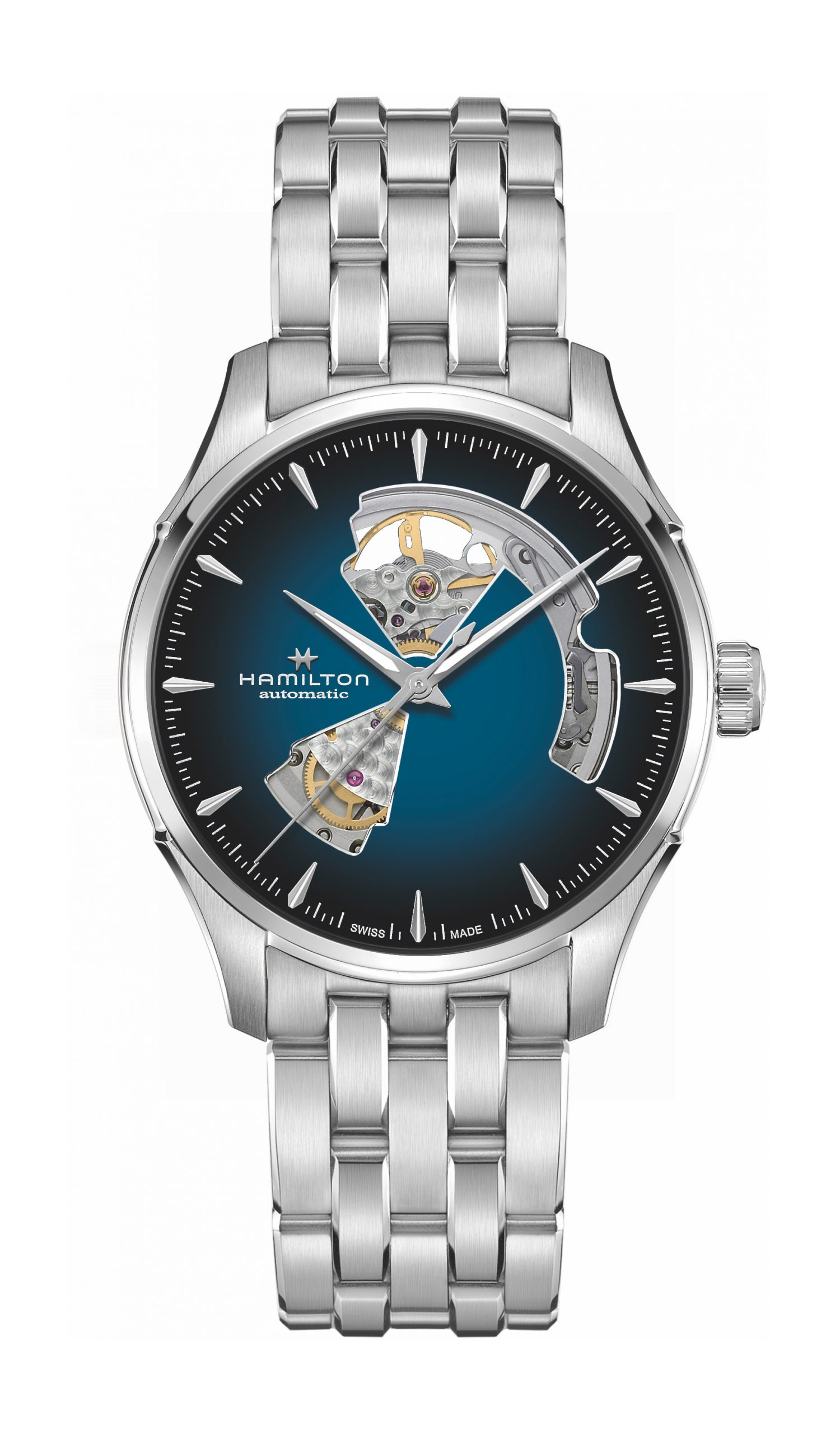 Hamilton Jazzmaster Open Heart Auto luxury timepiece - detailed view