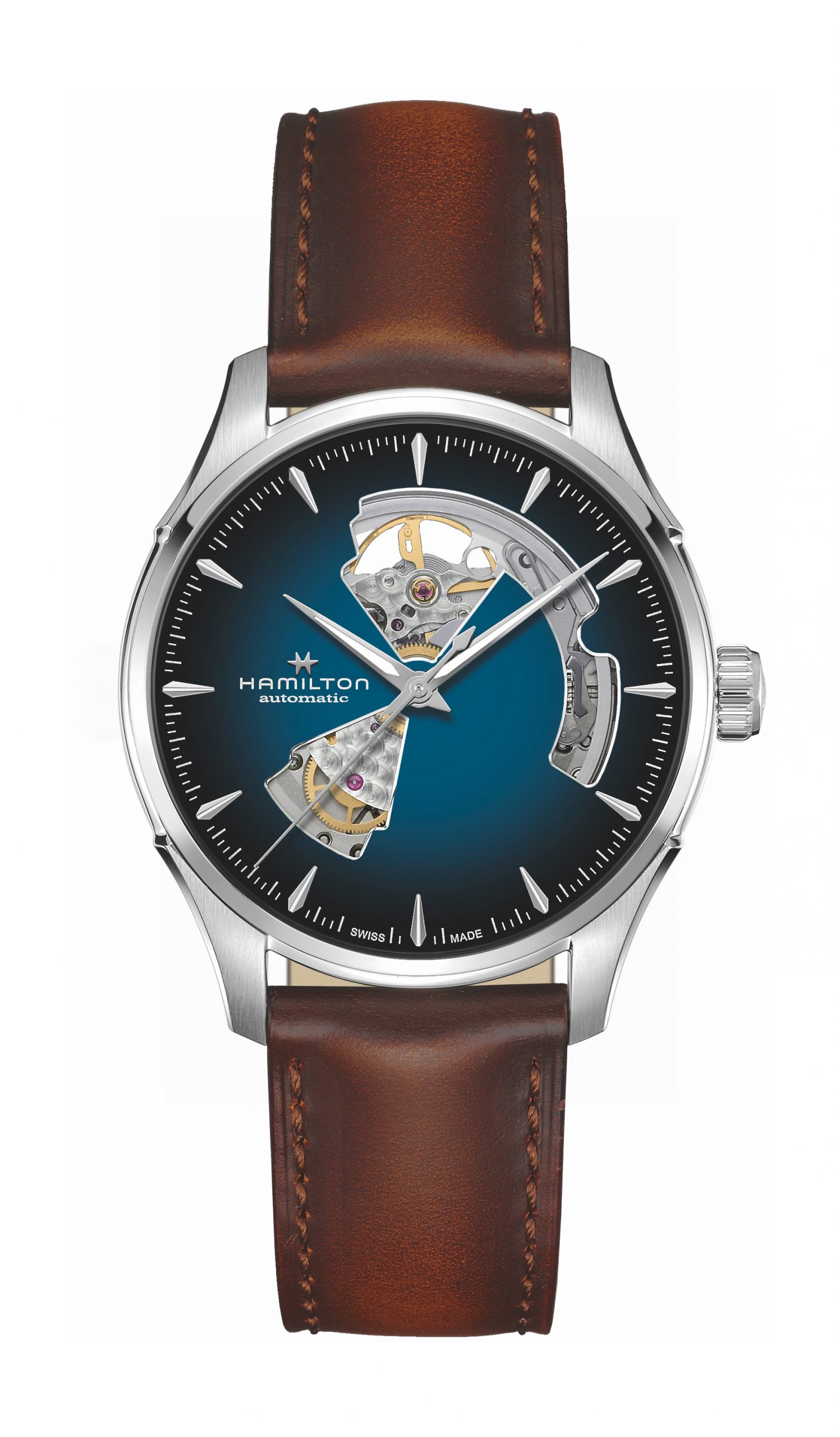 Hamilton Jazzmaster Open Heart Auto luxury timepiece - detailed view