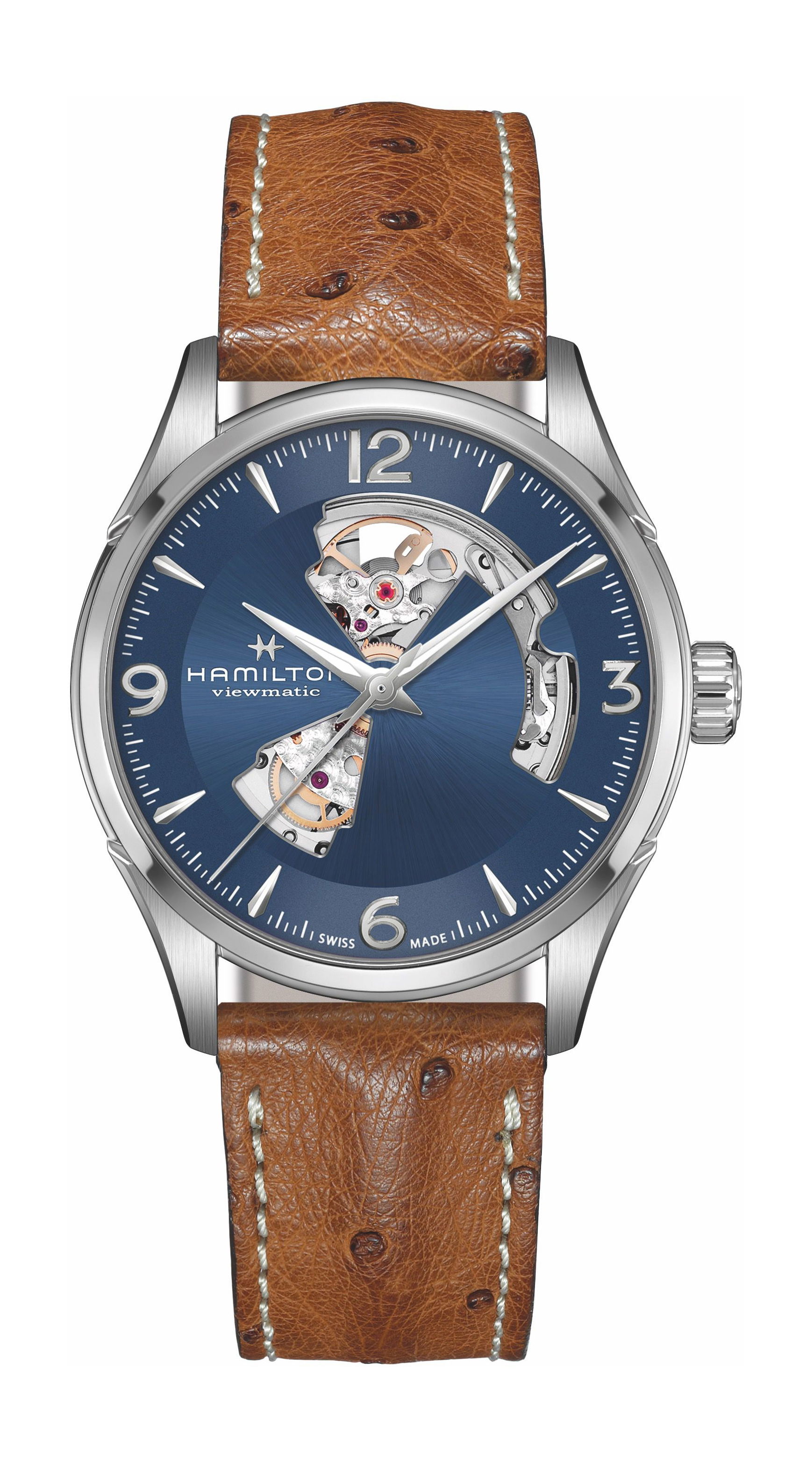 Hamilton Jazzmaster Open Heart Auto luxury timepiece - detailed view