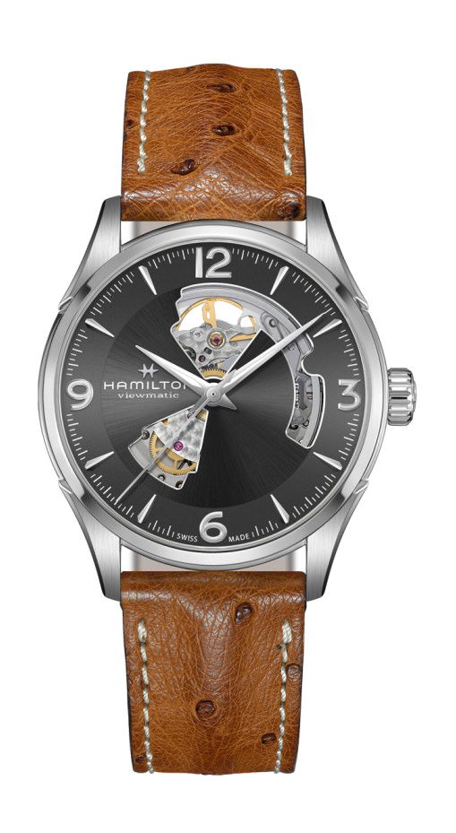 Hamilton Jazzmaster Open Heart Auto luxury timepiece - detailed view