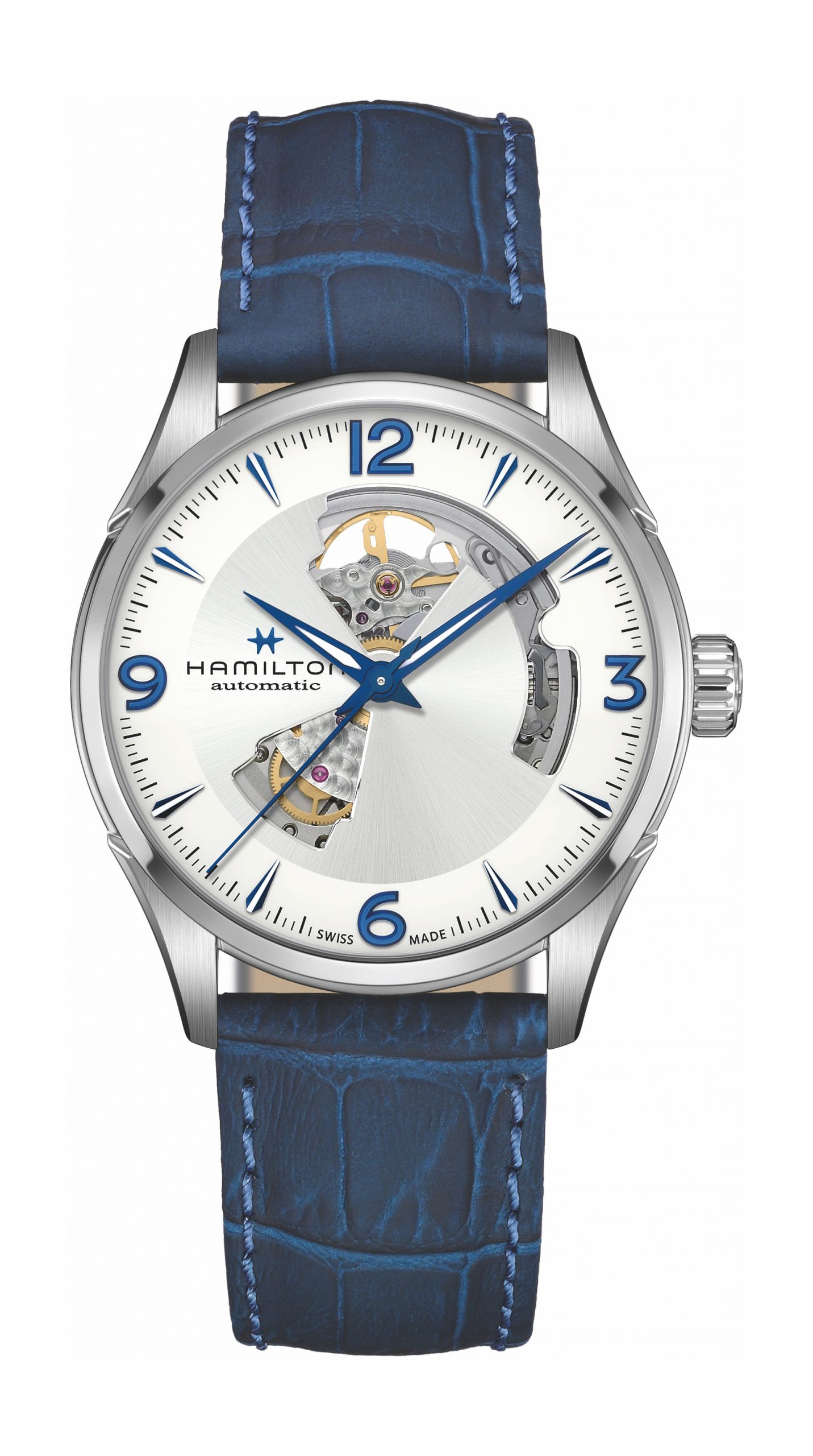 Hamilton Jazzmaster Open Heart Auto luxury timepiece - detailed view