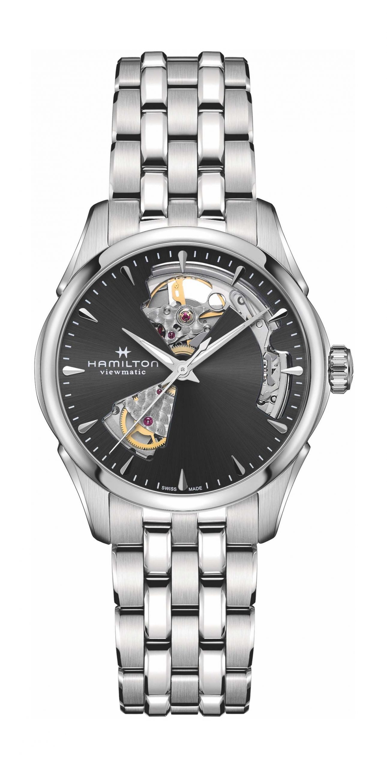 Hamilton Jazzmaster Open Heart luxury timepiece - detailed view