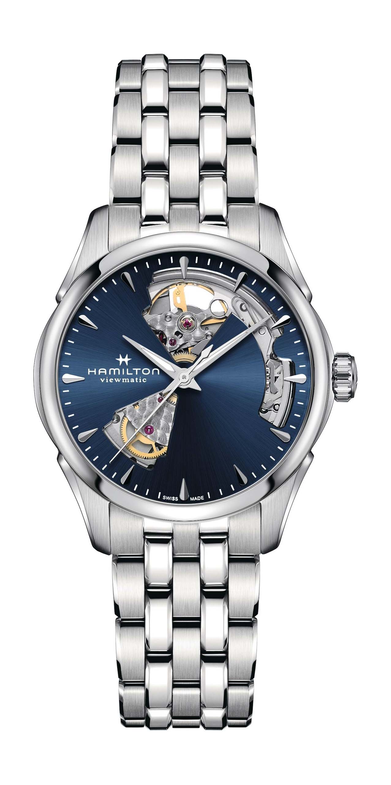 Hamilton Jazzmaster Open Heart luxury timepiece - detailed view