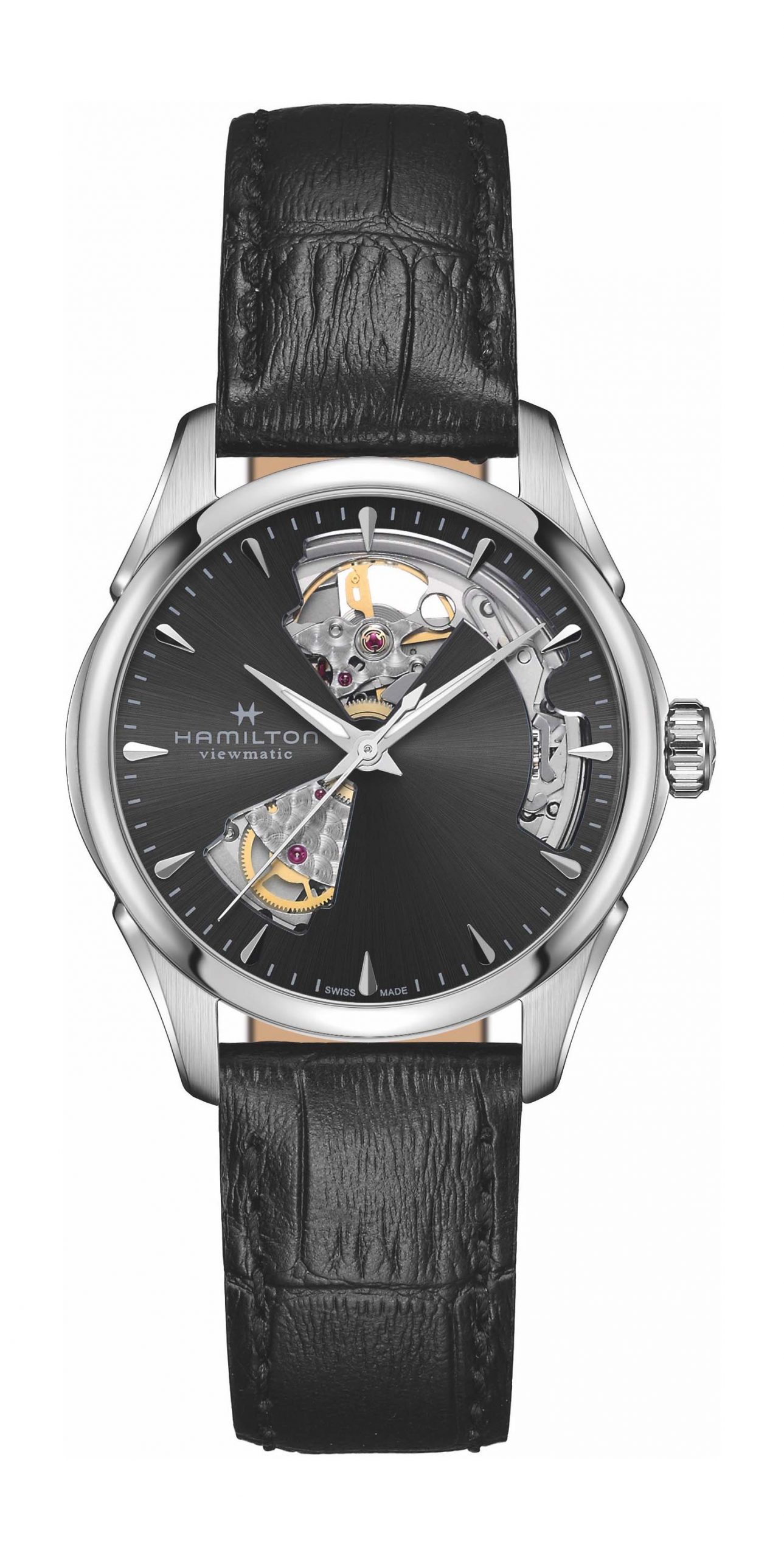 Hamilton Jazzmaster Open Heart luxury timepiece - detailed view