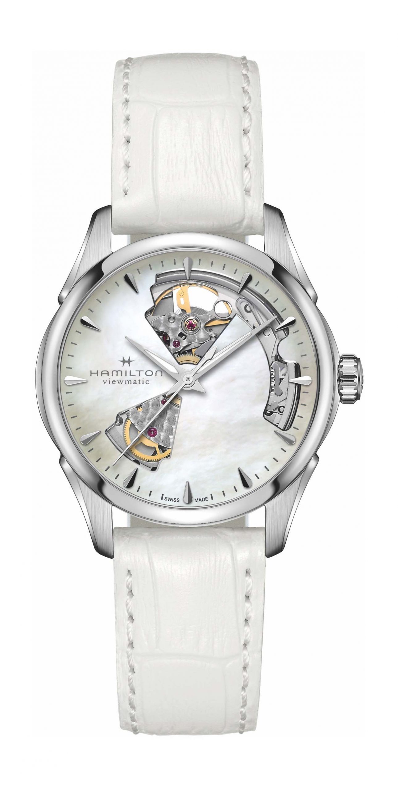 Hamilton Jazzmaster Open Heart luxury timepiece - detailed view