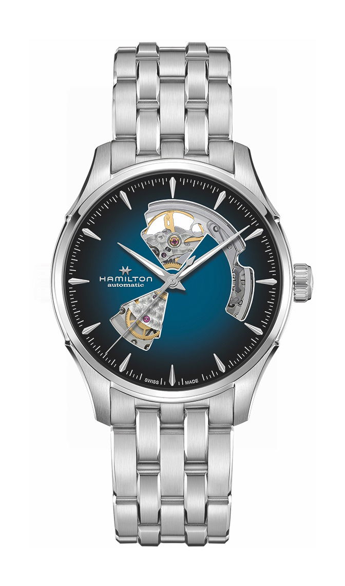 Hamilton Jazzmaster Open Heart luxury timepiece - detailed view
