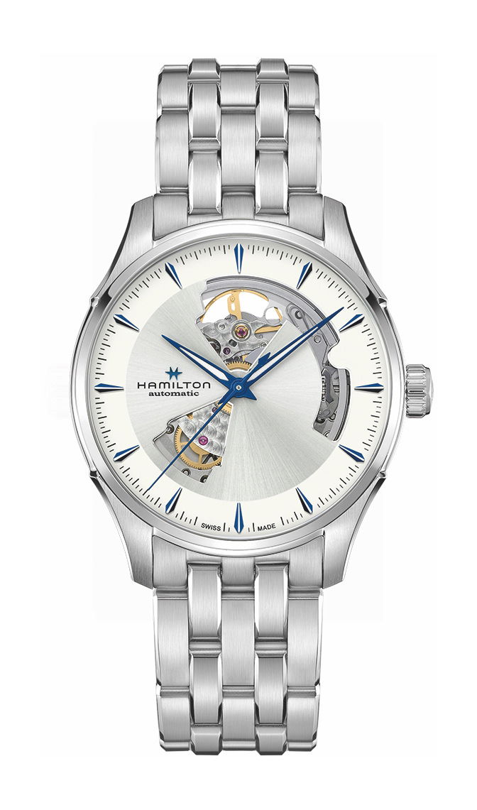 Hamilton Jazzmaster Open Heart luxury timepiece - detailed view