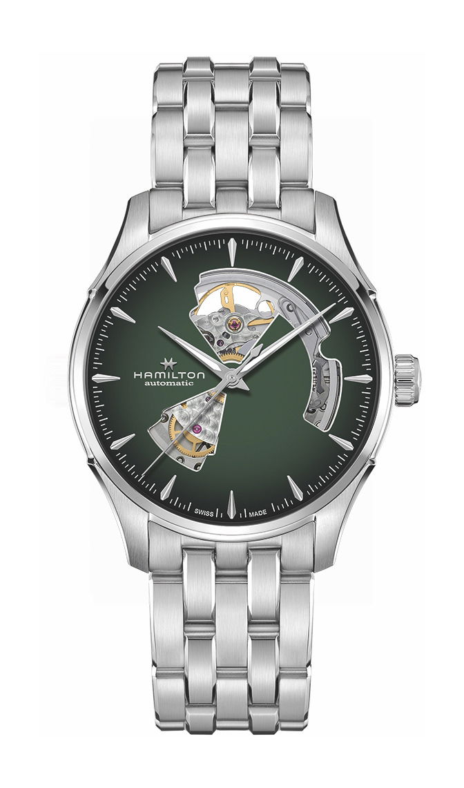 Hamilton Jazzmaster Open Heart luxury timepiece - detailed view