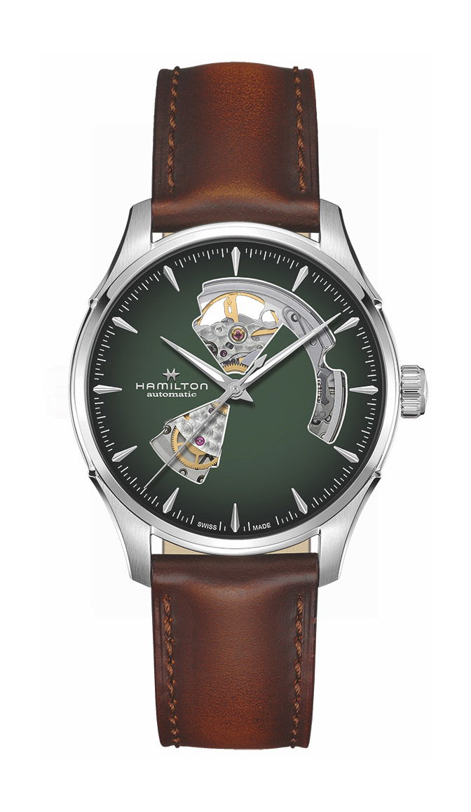 Hamilton Jazzmaster Open Heart luxury timepiece - detailed view