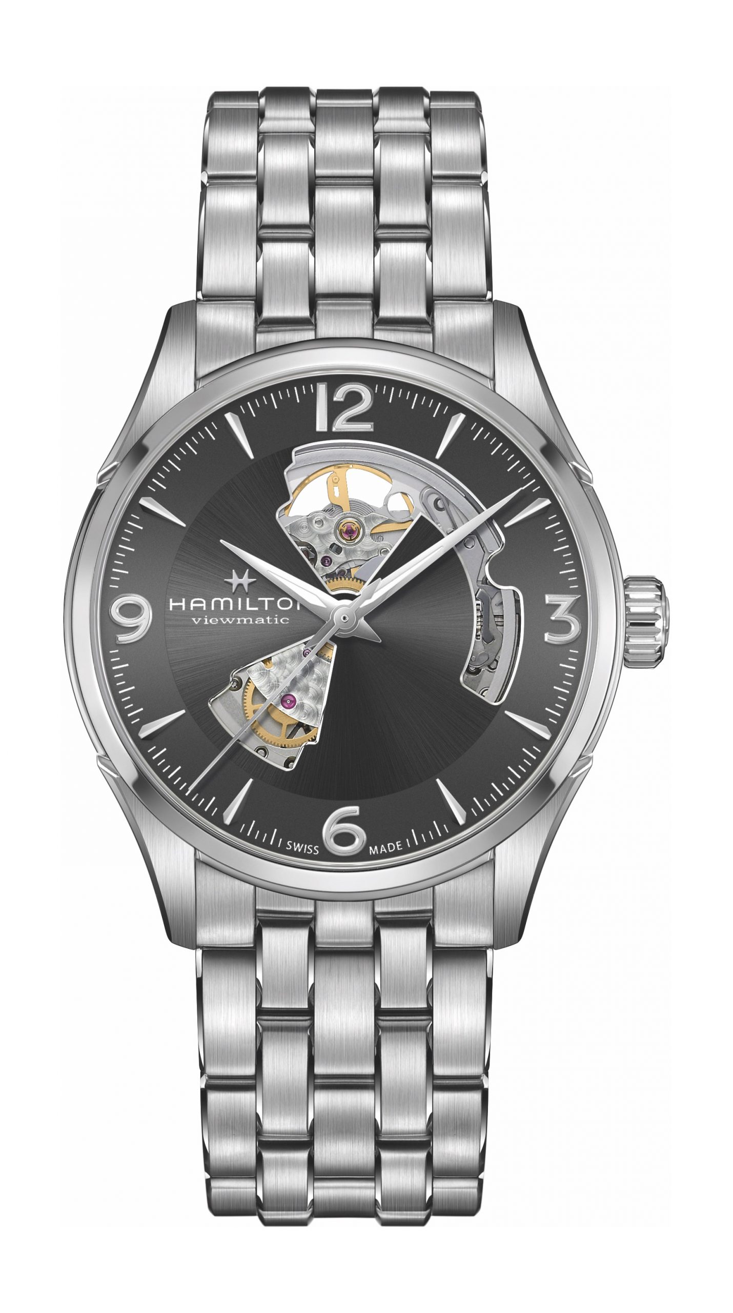 Hamilton Jazzmaster Open Heart luxury timepiece - detailed view