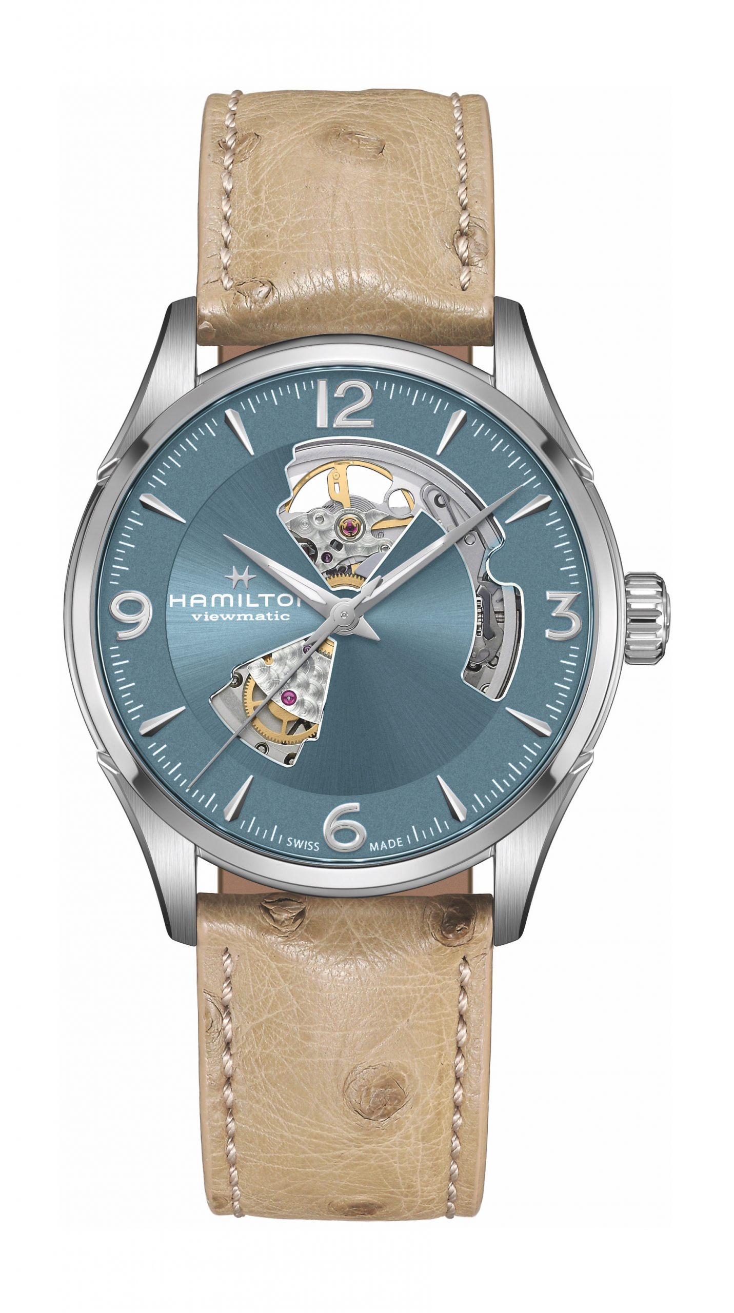 Hamilton Jazzmaster Open Heart luxury timepiece - detailed view