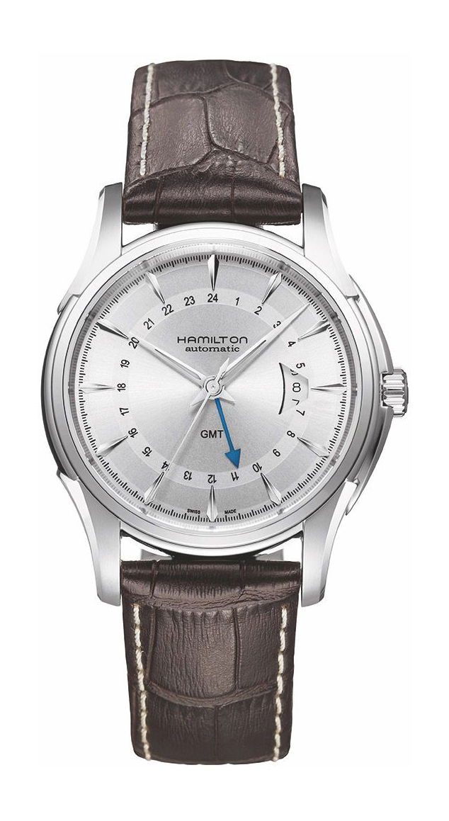 Hamilton Jazzmaster Traveler GMT Auto luxury timepiece - detailed view
