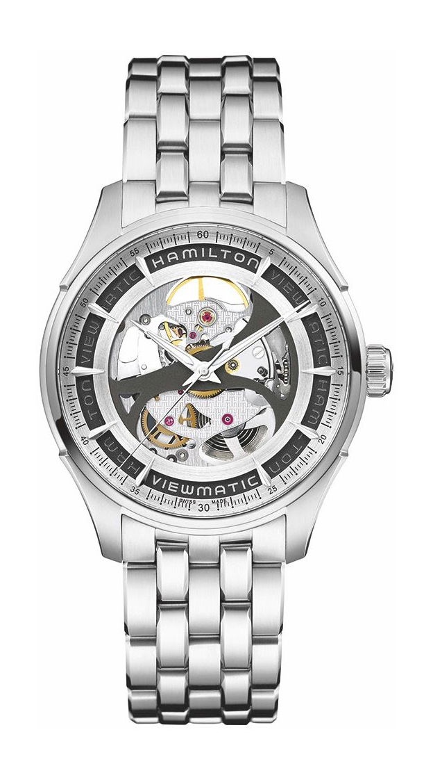 Hamilton Jazzmaster Viewmatic Skeleton Gent Auto luxury timepiece - detailed view