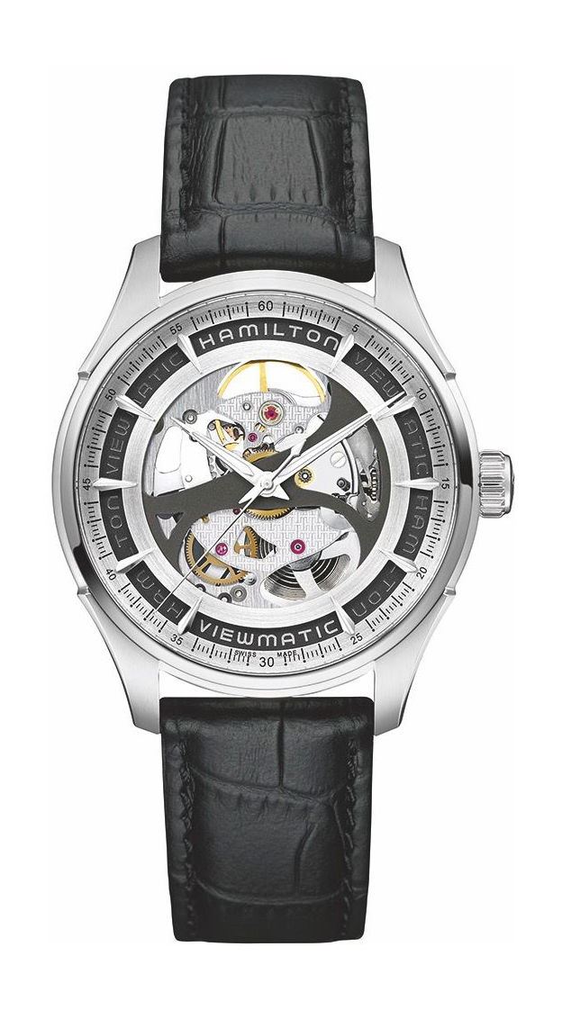 Hamilton Jazzmaster Viewmatic Skeleton Gent Auto luxury timepiece - detailed view