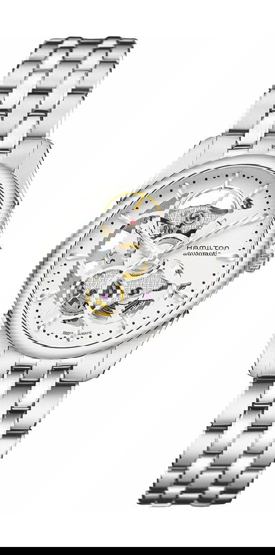 Hamilton Jazzmaster Viewmatic Skeleton Lady Auto luxury timepiece - detailed view