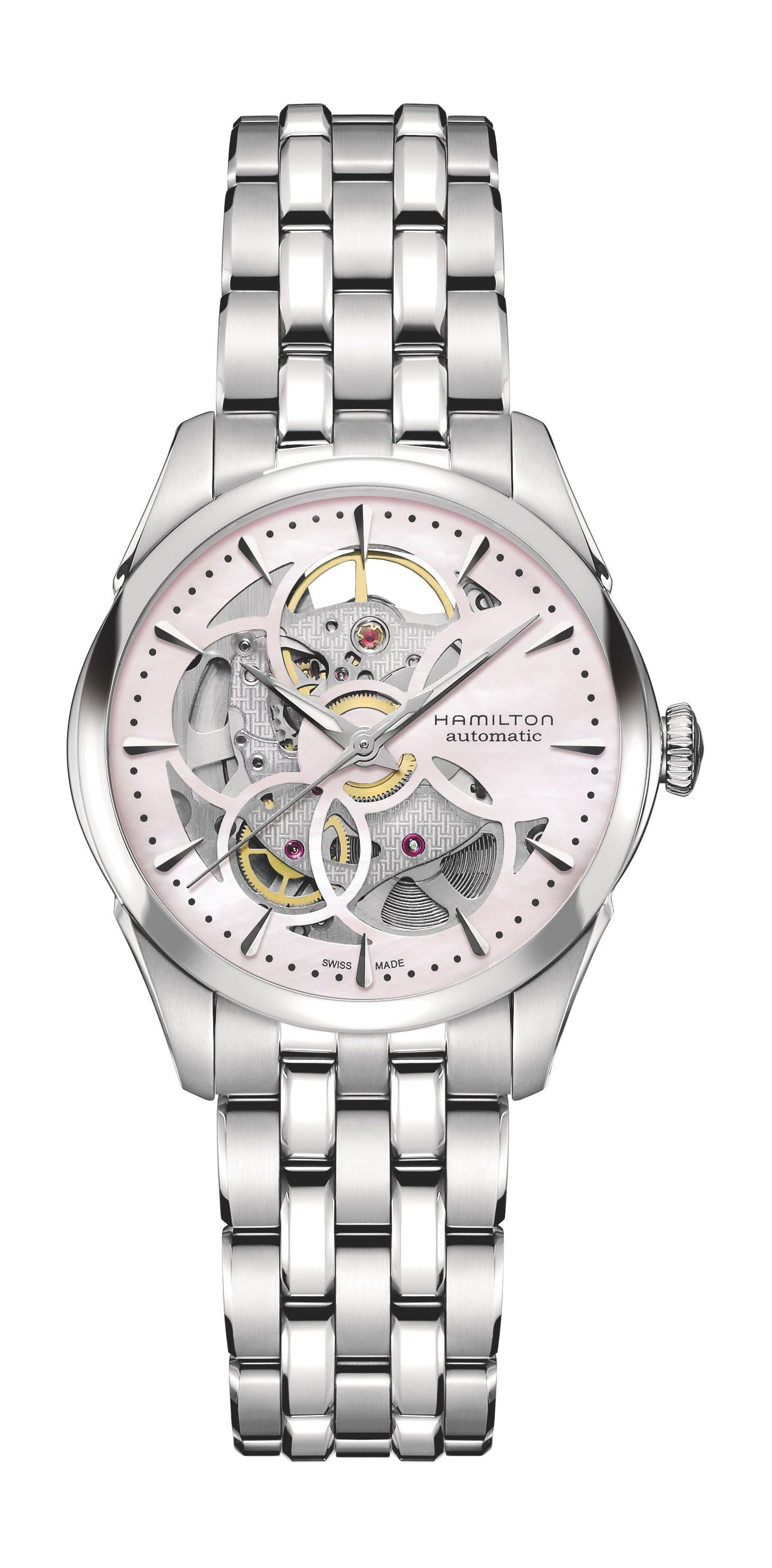 Hamilton Jazzmaster Viewmatic Skeleton Lady Auto luxury timepiece - detailed view