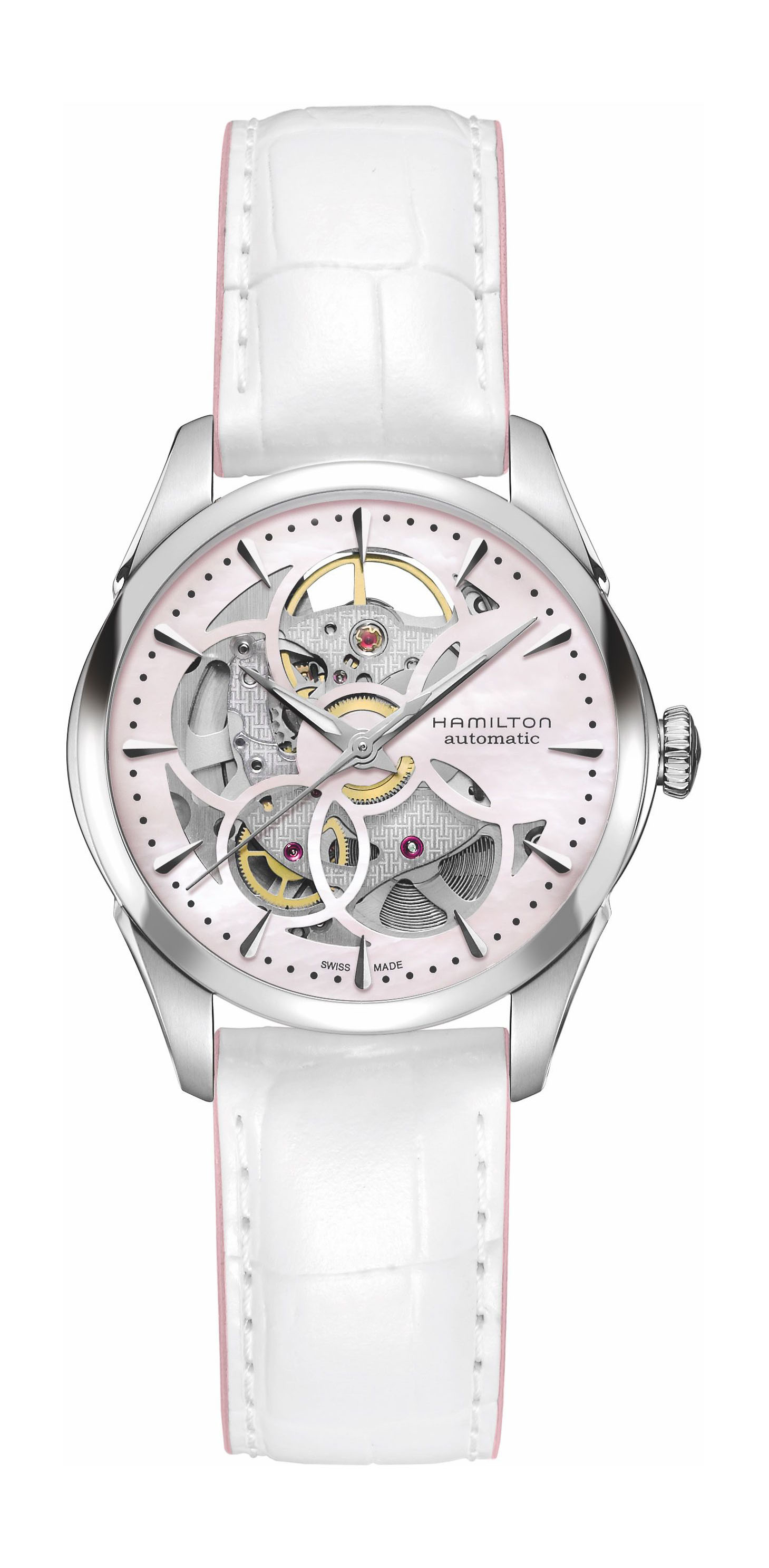 Hamilton Jazzmaster Viewmatic Skeleton Lady Auto luxury timepiece - detailed view