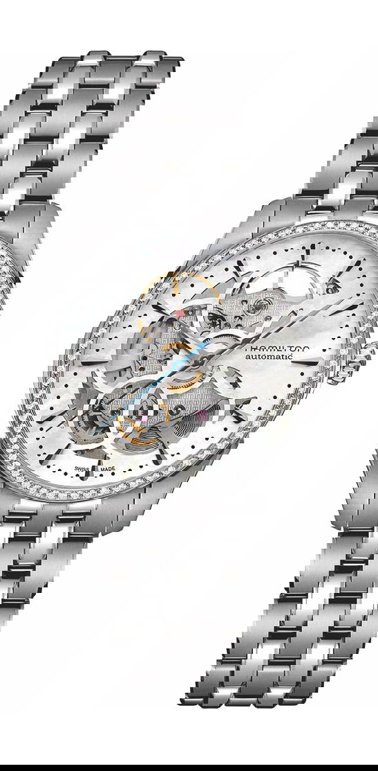 Hamilton Jazzmaster Viewmatic Skeleton Lady Auto luxury timepiece - detailed view