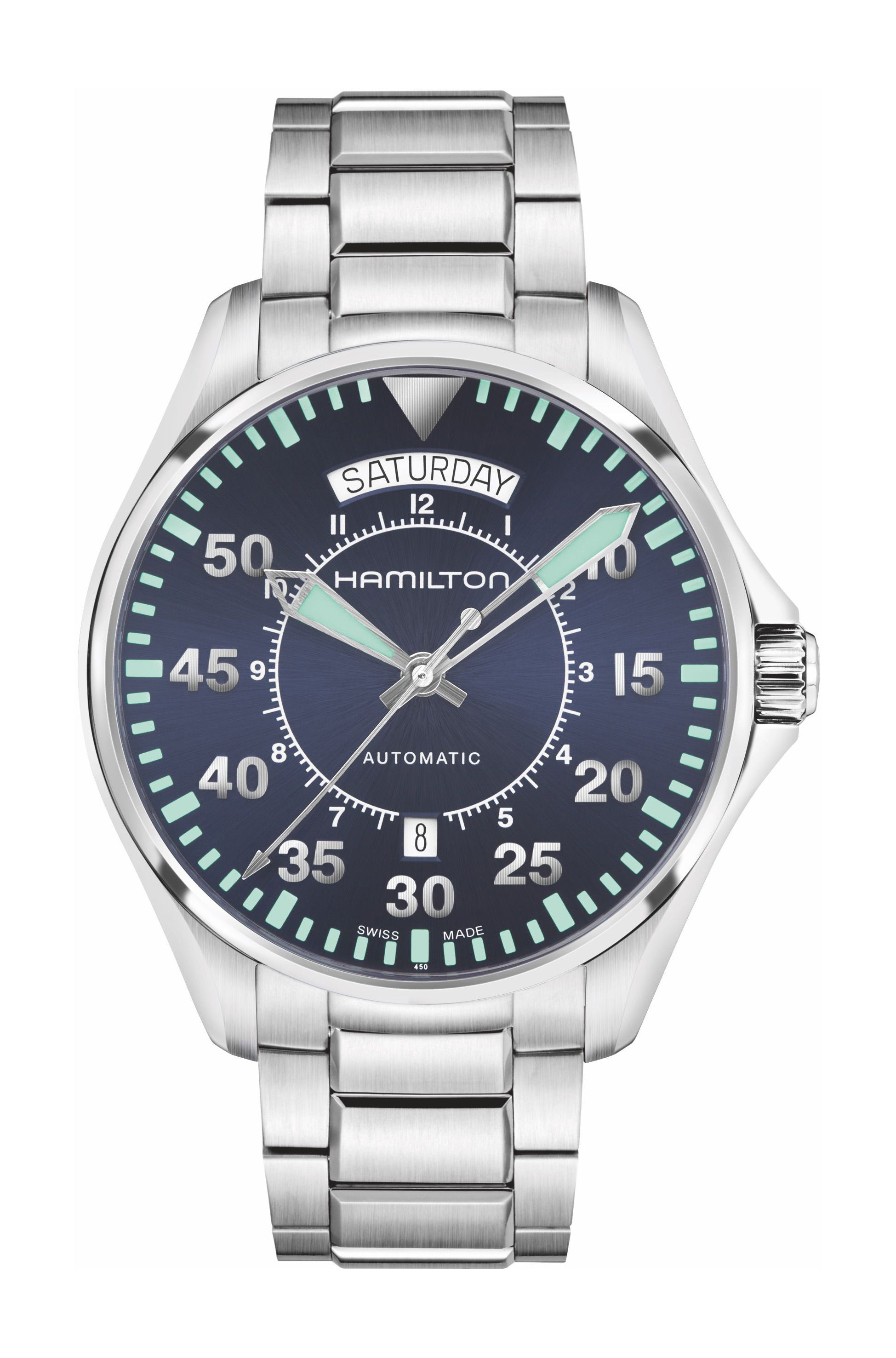 Hamilton Khaki Aviation Khaki Pilot Auto 42mm luxury timepiece - detailed view