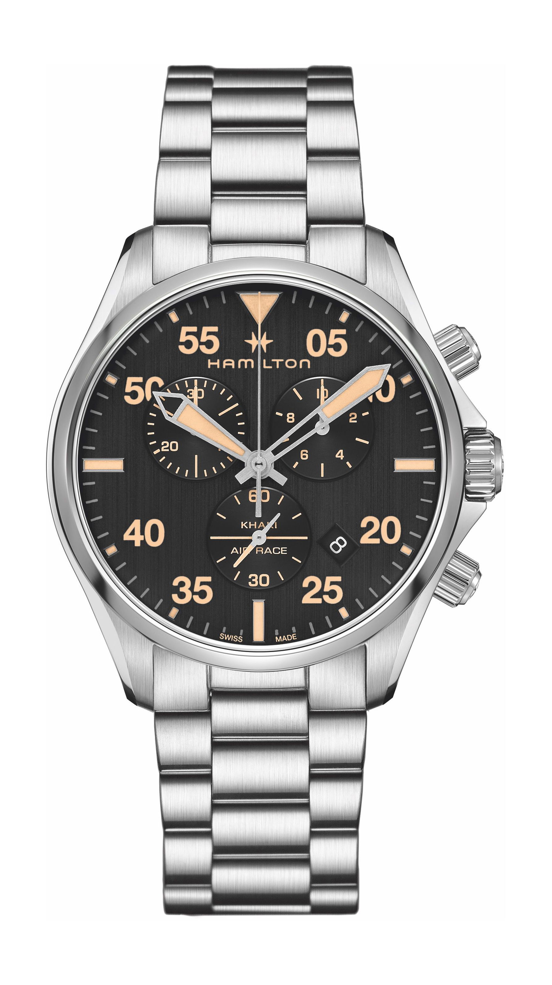 Hamilton Khaki Aviation Khaki Pilot  Chrono Quartz luxury timepiece - detailed view