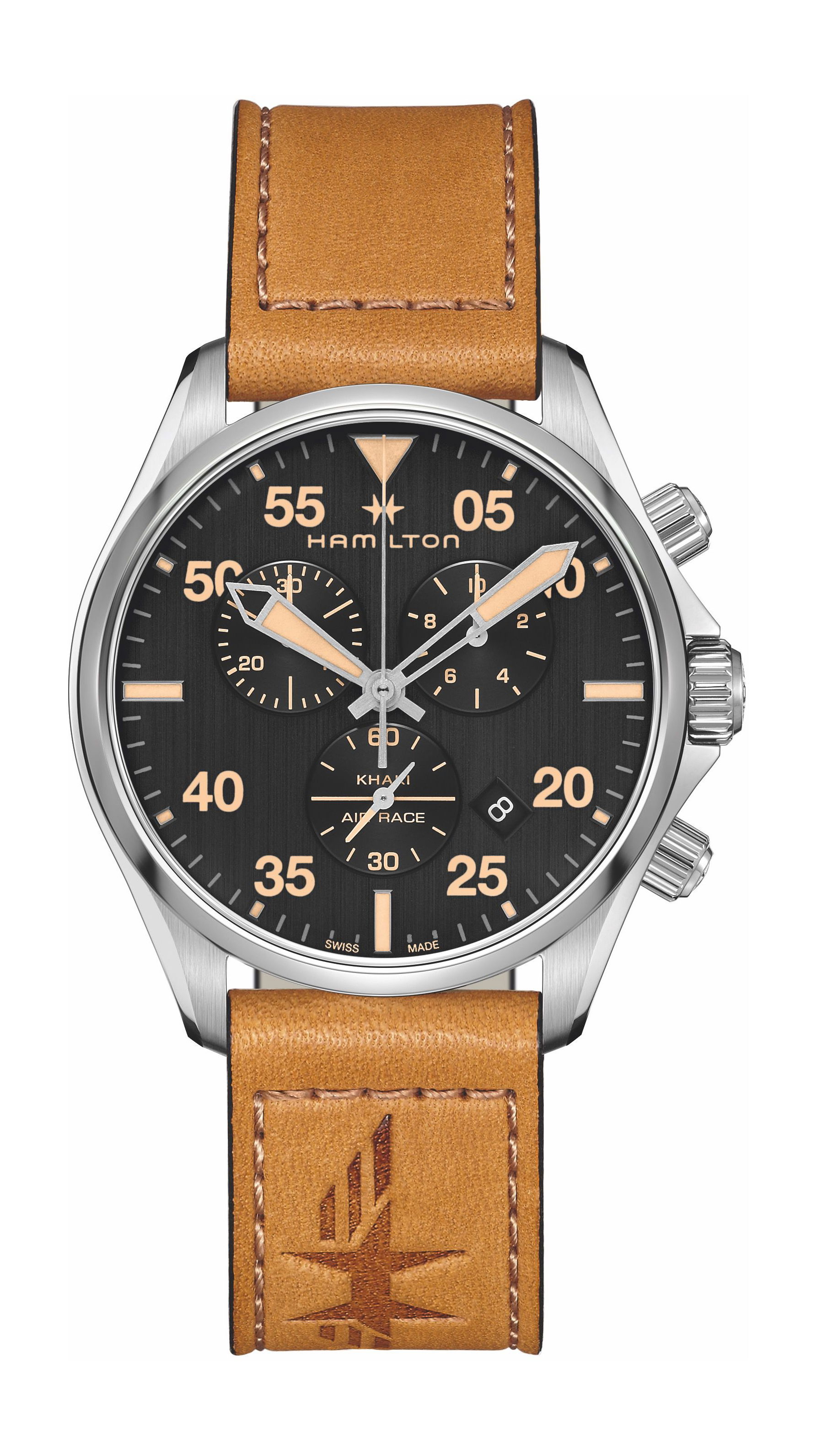 Hamilton Khaki Aviation Khaki Pilot Chrono Quartz luxury timepiece - detailed view