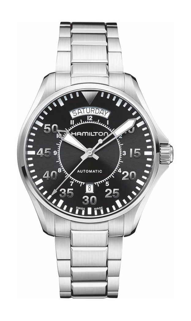 Hamilton Khaki Aviation Khaki Pilot Day Date Auto luxury timepiece - detailed view
