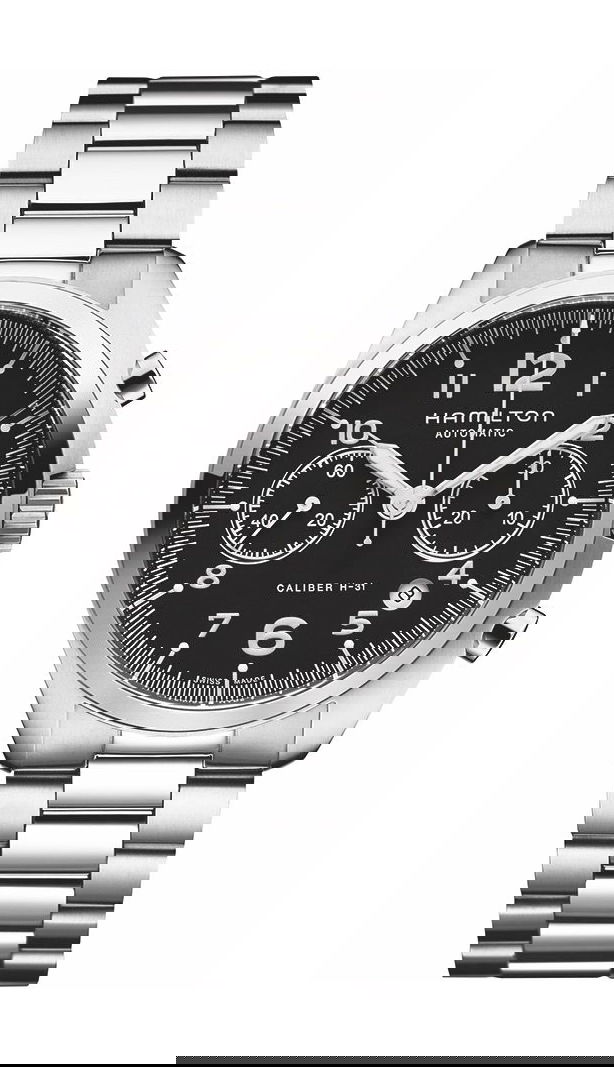 Hamilton Khaki Aviation Khaki Pilot Pioneer Auto Chrono luxury timepiece - detailed view