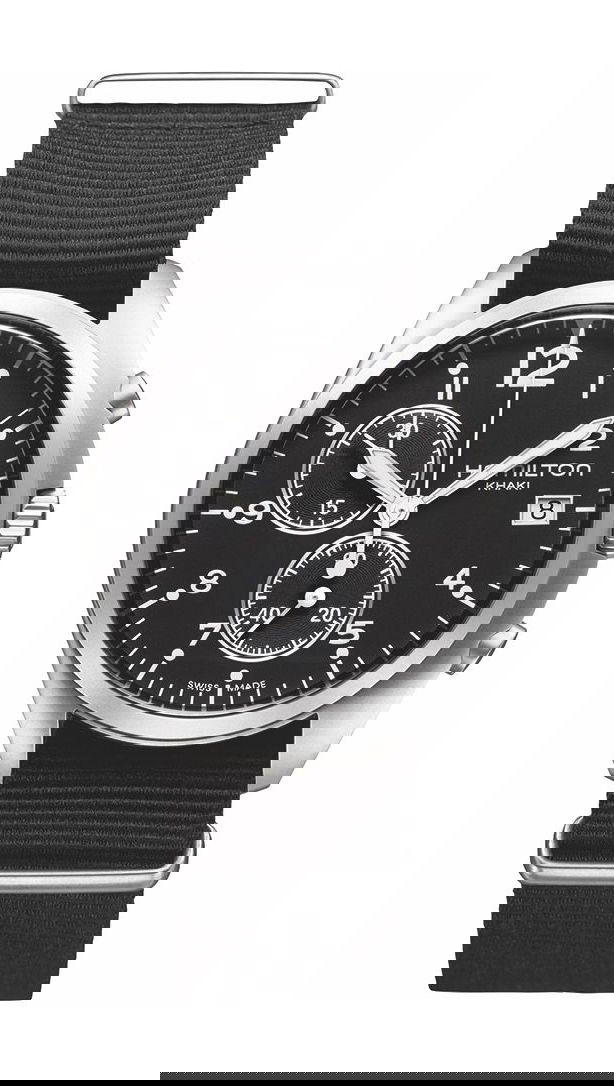 Hamilton Khaki Aviation Khaki Pilot Pioneer Chrono Quartz luxury timepiece - detailed view