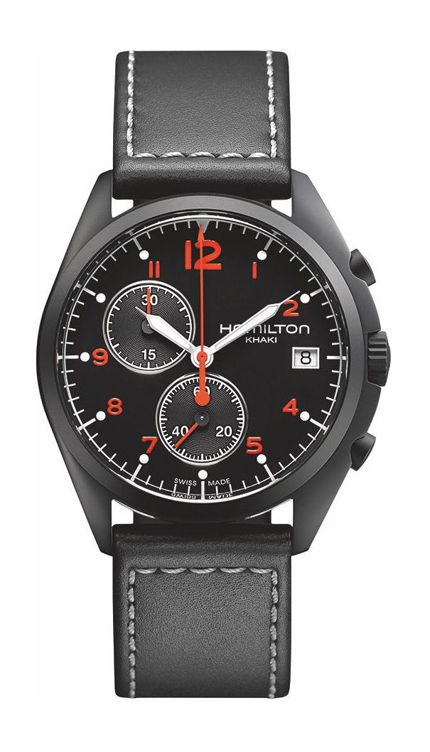 Hamilton Khaki Aviation Khaki Pilot Pioneer Chrono Quartz luxury timepiece - detailed view