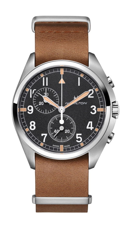 Hamilton Khaki Aviation Pilot Pioneer Chrono Quartz luxury timepiece - detailed view