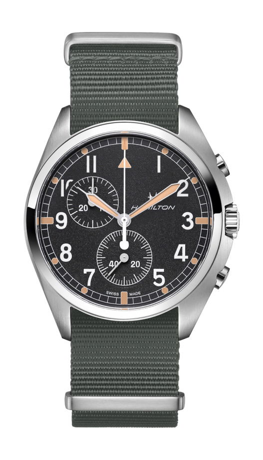 Hamilton Khaki Aviation Pilot Pioneer Chrono Quartz luxury timepiece - detailed view