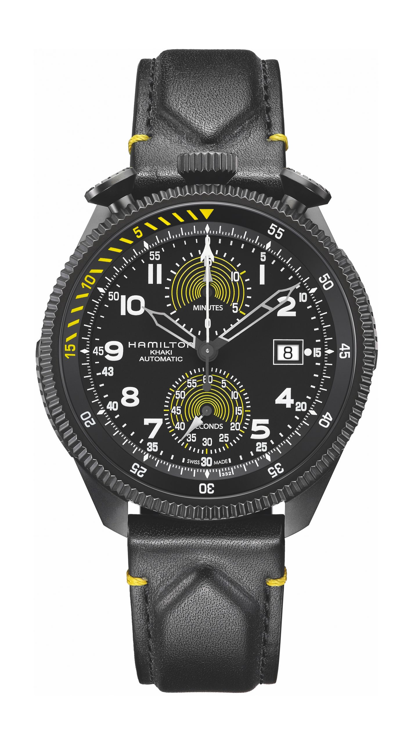 Hamilton Khaki Aviation Takeoff Auto Chrono – Dario Costa luxury timepiece - detailed view