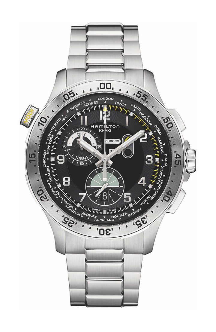 Hamilton Khaki  Aviation Worldtimer luxury timepiece - detailed view