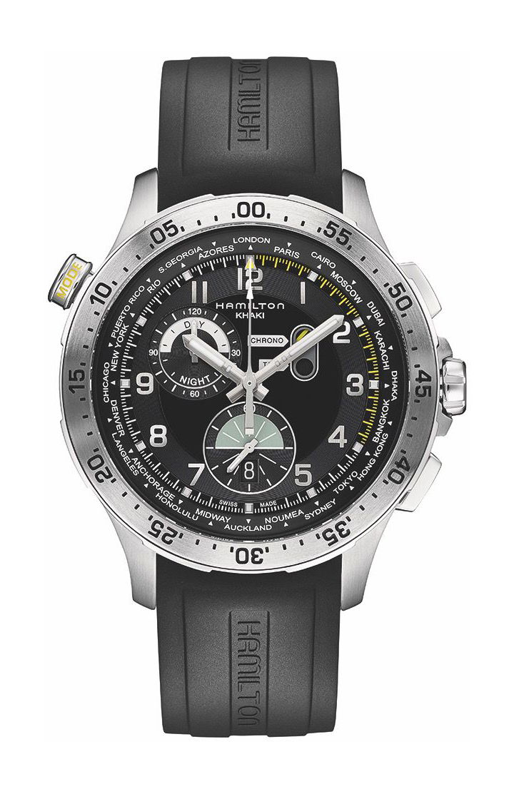 Hamilton Khaki  Aviation Worldtimer luxury timepiece - detailed view