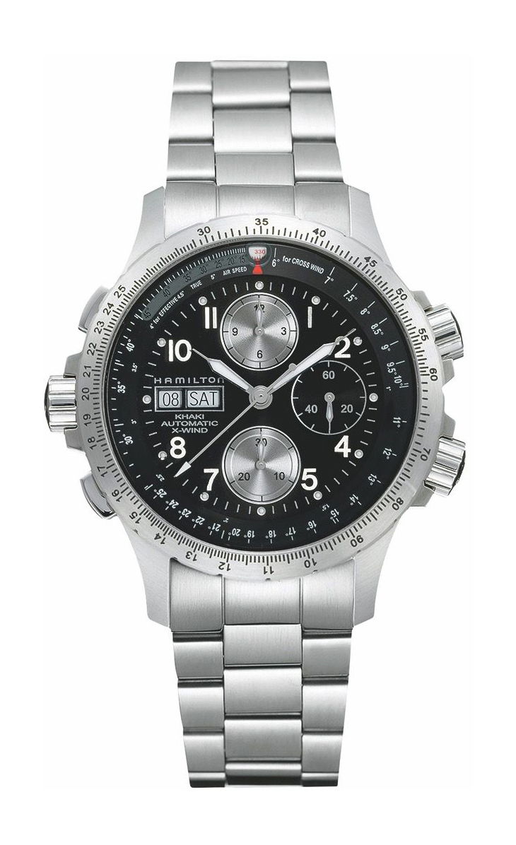 Hamilton Khaki Aviation X-Wind Auto Chrono luxury timepiece - detailed view
