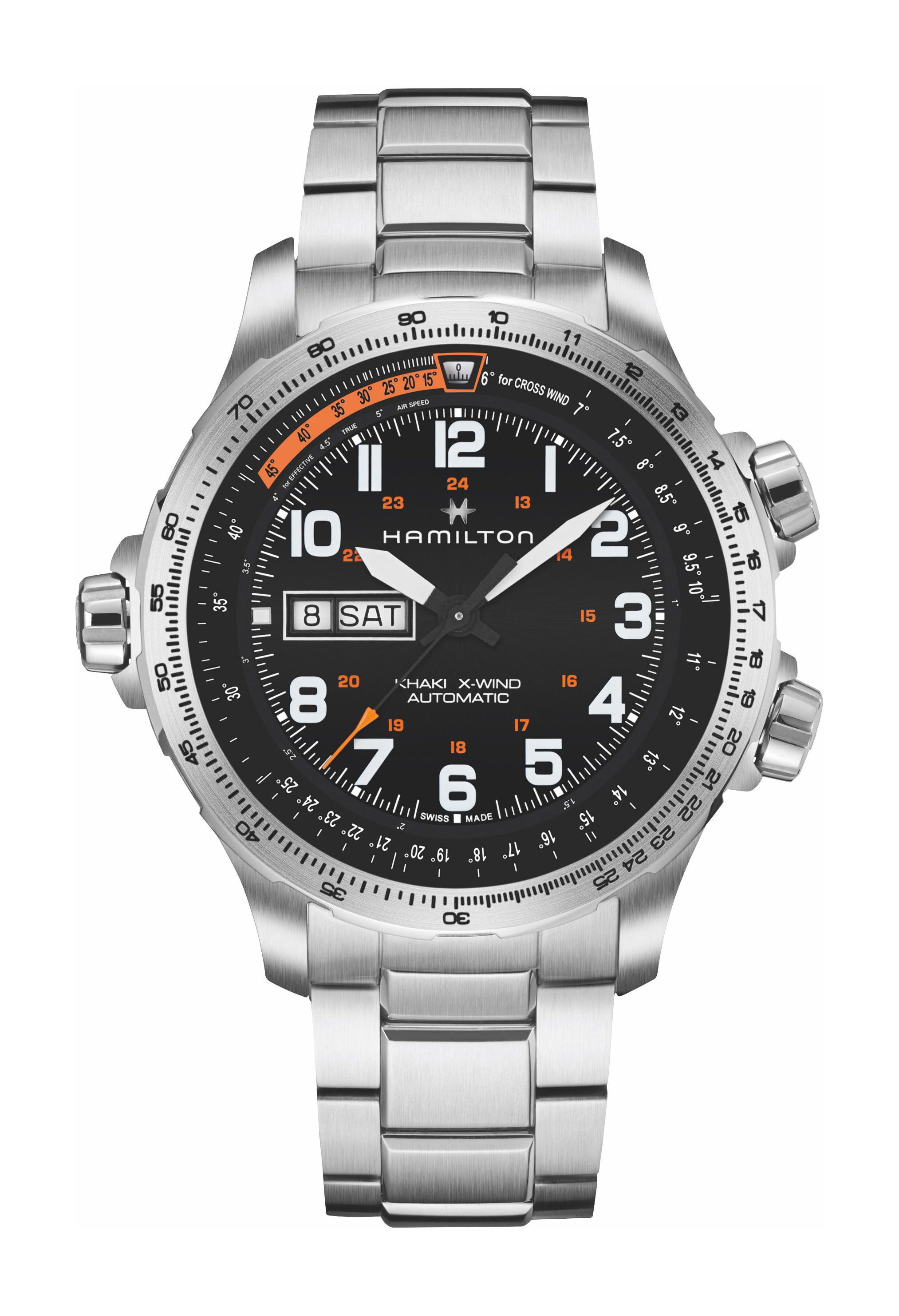 Hamilton Khaki Aviation X-Wind  Day Date 45mm luxury timepiece - detailed view