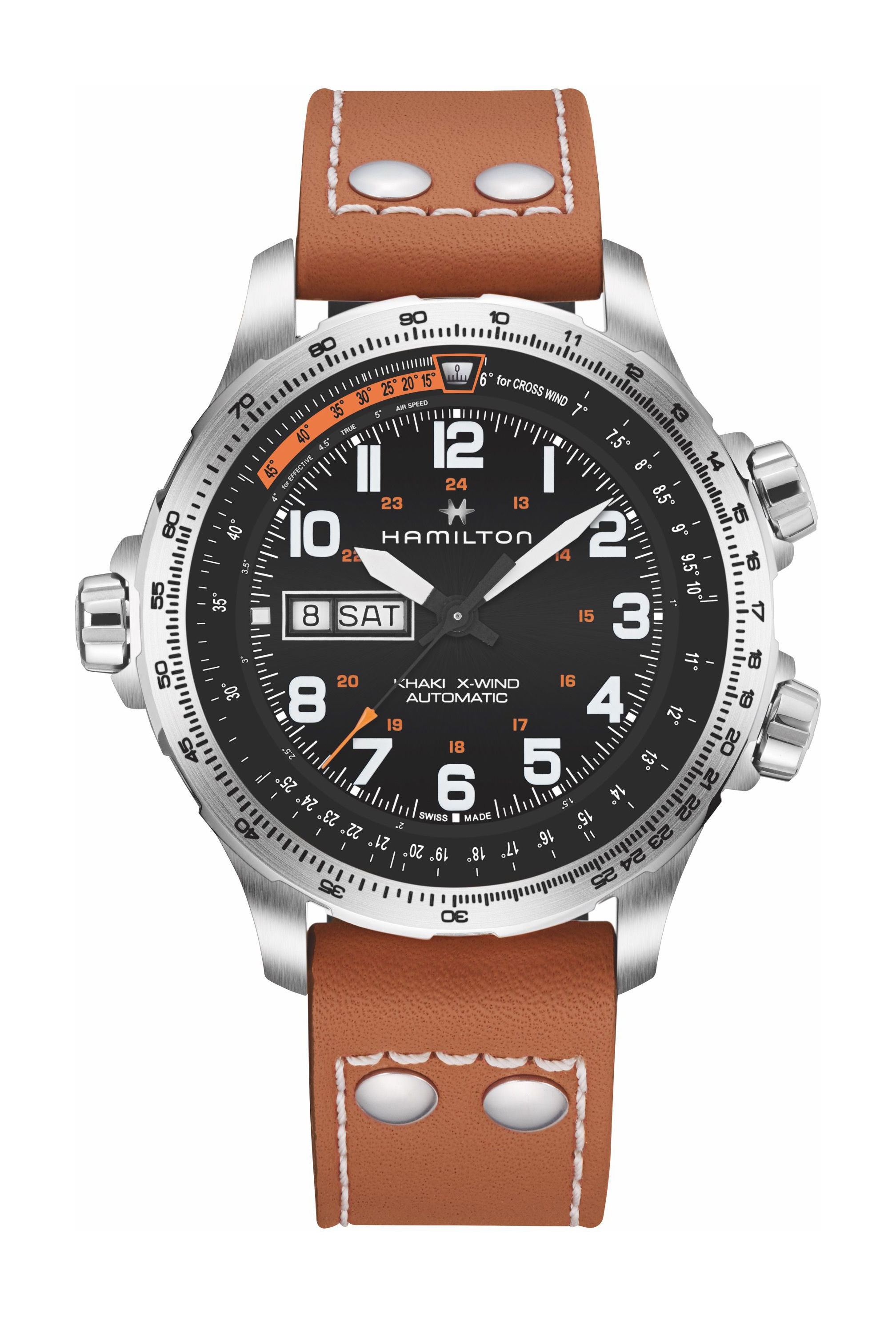 Hamilton Khaki Aviation X-Wind Day Date 45mm luxury timepiece - detailed view