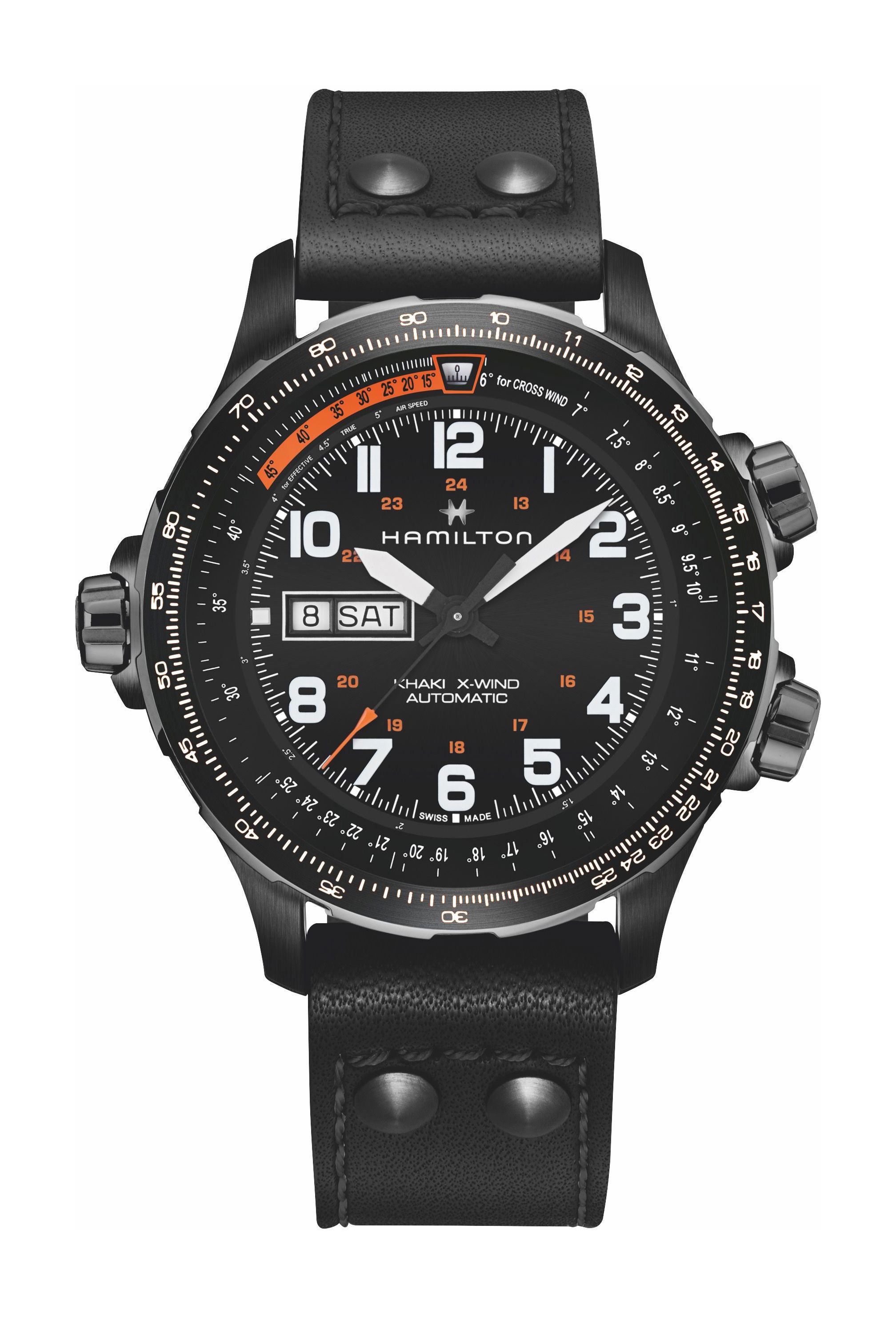 Hamilton Khaki Aviation X-Wind  Day Date 45mm luxury timepiece - detailed view
