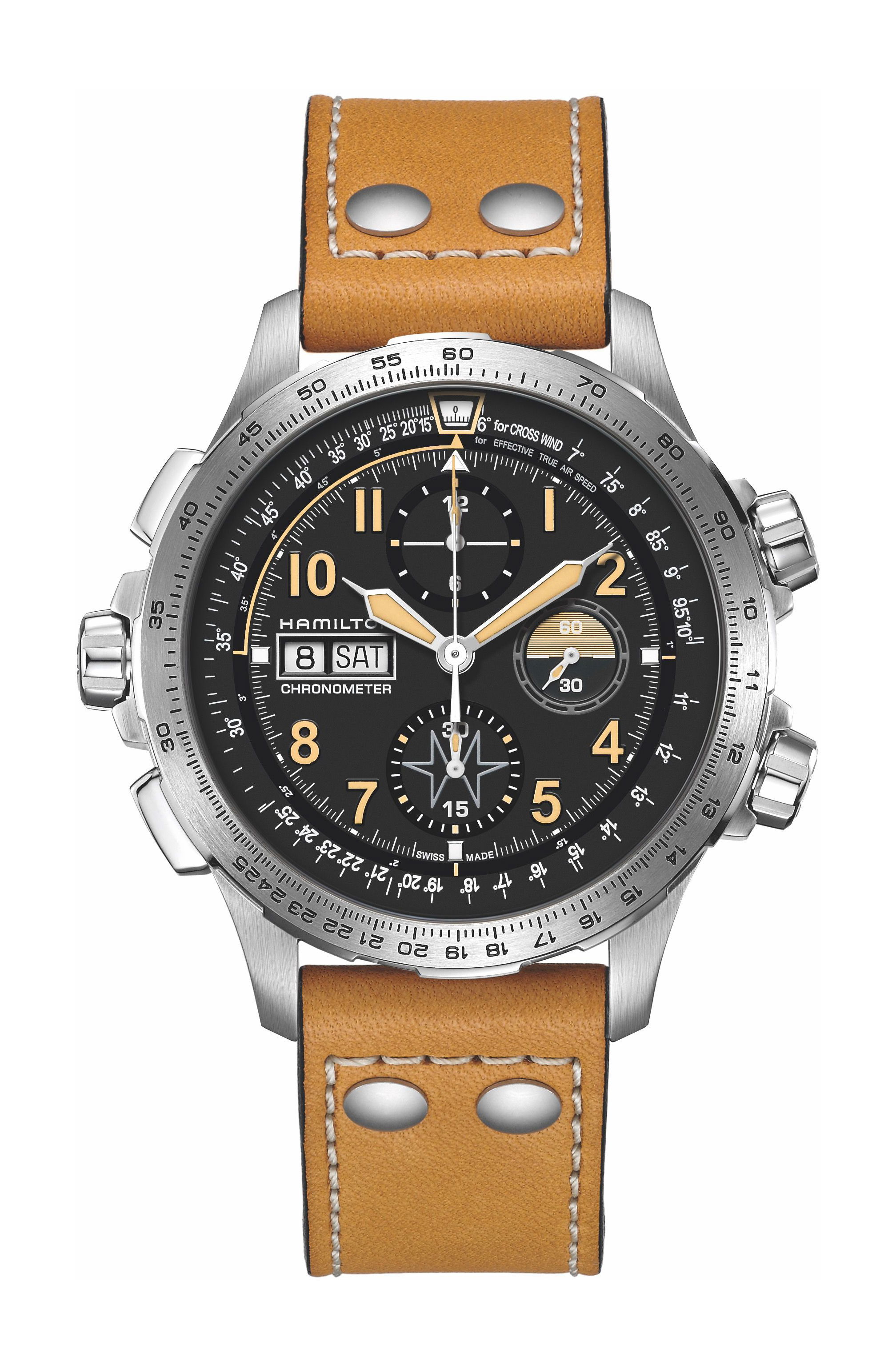 Hamilton Khaki Aviation X-Wind Day Date Auto Chrono luxury timepiece - detailed view